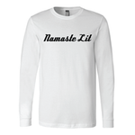 Long Sleeve Shirt, White "Namaste Lit"