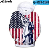USA Hoodies United States America Independence Day Hoodies Men Women Hoodis USA Flag Print Hoodies Harajuku Casual Sweatshirts