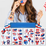 10pcs USA Flag Premium Waterproof Temporary Tattoo United States of America Independence Day 4th July National Party Temp Tattoo