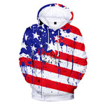 America Independence Day National Flag Hoodies Men Women USA Hoodie Sweatshirt Pullover Fashion Tops Boys/Girls 3D Print Hooded