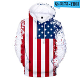 USA Independence Day National Flag Hoodies Men/Women 3D Design Hoodie Sweatshirt Pullover America Hooded National Flag Tops