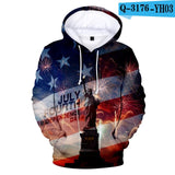 USA Independence Day National Flag Hoodies Men/Women 3D Design Hoodie Sweatshirt Pullover America Hooded National Flag Tops