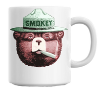 Smokey Bear Smoking Weed Mug