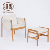 ZEN'S BAMBOO Sofa Chair Bamboo Armchair Stool Set With Sponge Cushion Hanging Storage Bags Home Furniture Office Chair Furniture