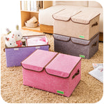 Double cover Multi-color hemp clothing storage box