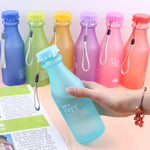 Unbreakable Bottle For Water Plastic Scrub Sports Shaker Kids Crystal My Drink Bottle Portable Rope 550ml Travel Outdoor Tea Cup