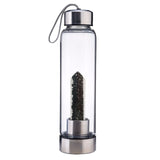 Quartz Crystal Water Bottle Glass A Travel Bottle For Drinking Plastic Stainless Steel Point Healing Obelisk Wand Bottle D401